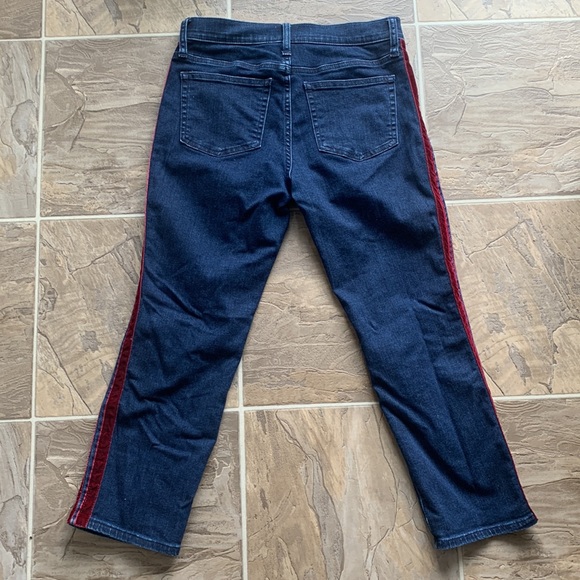 J. Crew Vintage Straight Jeans Velvet Tuxedo Striped High Waist Denim Sz 26P - Picture 7 of 13